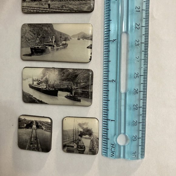Panama Canal Epoxy Refrigerator Magnets Locomotive Steam Ships - Picture 4 of 6